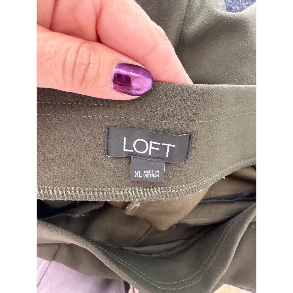 Loft Women's Olive Green Pull-On Stretch Tapered Jogger Dress Pants, Size XL,EUC - Picture 5 of 6